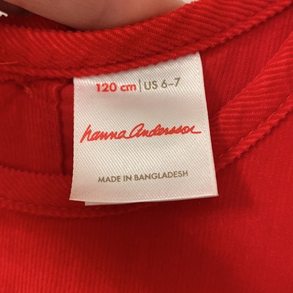 Hanna Andersson red corduroy tiered dress, short sleeve - Picture 2 of 4